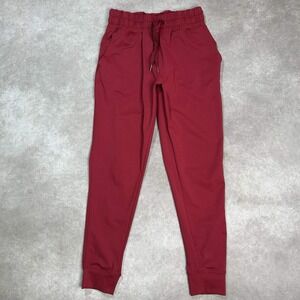Barbell Apparel Womens Medium Contour Jogger Athletic Pants Pockets Red Gym